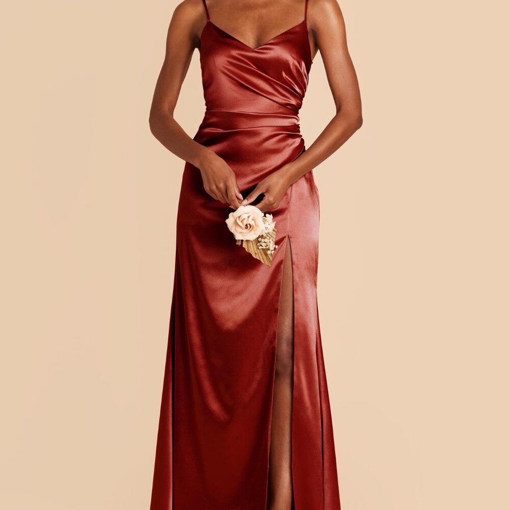 Birdy Grey Shiny Satin Spice Bridesmaid Dress